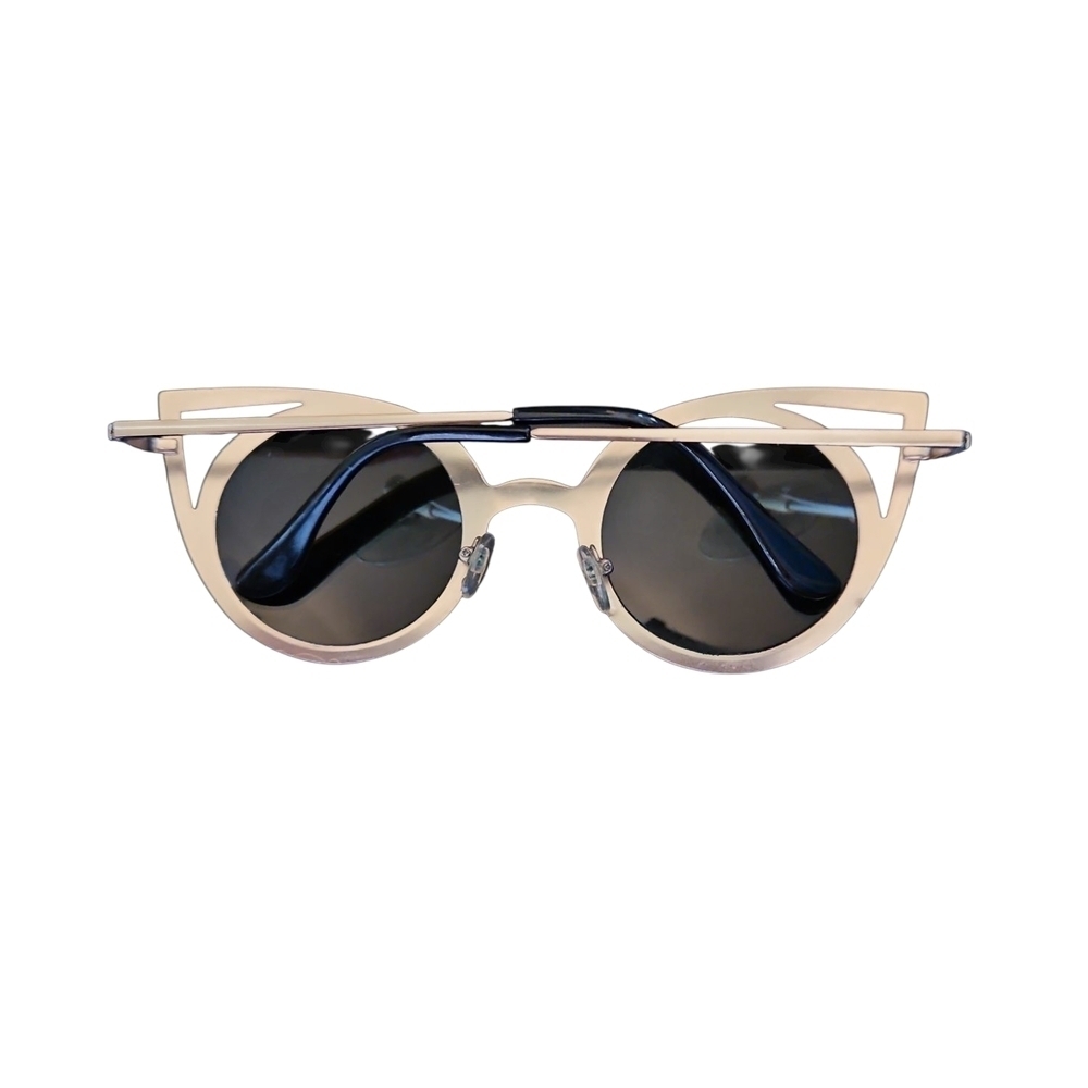 Bronze Tone Reflective Cat-Eye Sunglasses - Picture 3 of 3